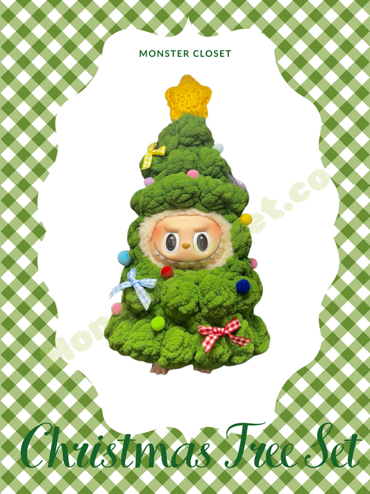 Monster Closet Labubu Clothes; Christmas tree outfit