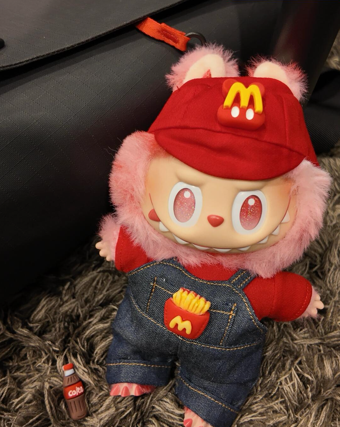 Monster Closet Labubu with McDonald's-themed outfit