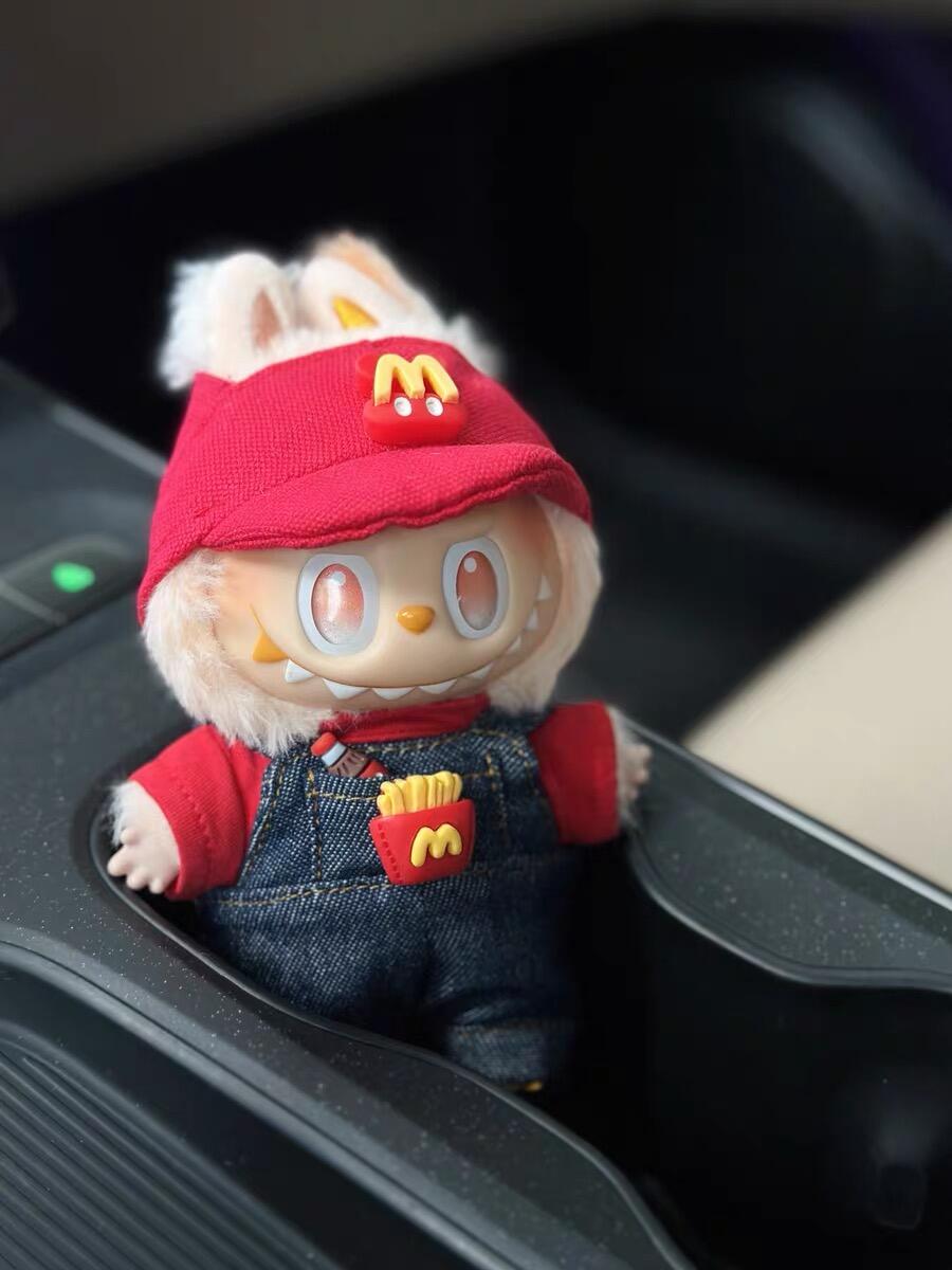 Monster Closet Labubu with McDonald's-themed outfit